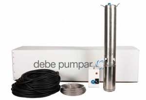 Djupbrunnspumppaket GRB 21-P med 100m elkababel, wire samt kontaktmotorskydd, 400V, 3-fas i gruppen Pumpar / Djupbrunnspumpar / 3-fas 400 Volt / 4