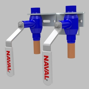 Naval, Kulventilpar, med ventilfste, bl, rtt/bltt vred, Cu22mm x R20 i gruppen Ventiler / Kulventiler / Kulventiler fjrrvrme hos Din VVS-Butik (4511646)