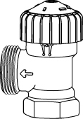 TA, TRV-2, Radiatorventil, vinkel, exkl. anslutning, DN10 i gruppen Ventiler / Radiatorventiler hos Din VVS-Butik (4757090)