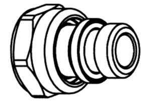 Radiatoranslutning, rak hylsa inkl O-ring o mutter, G15-M22x1,5, frnicklad i gruppen Ventiler / Radiatorventiler hos Din VVS-Butik (4819031)