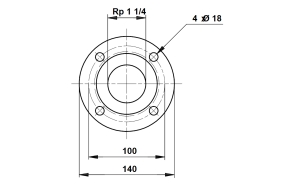 Grundfos, Gngflns, gnganslutning, DN32xRp32, DIN2566 i gruppen Pumpar / Pumptillbehr hos Din VVS-Butik (5824755)