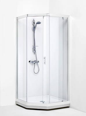 Showerama, Duschhrn 7-3, symetrisk, klarglas, silver, 800x900 i gruppen Sanitet / Dusch / Duschvggar hos Din VVS-Butik (7401107)