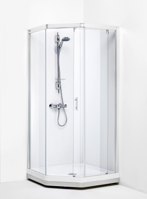 Showerama, Duschhrn 7-3, symetrisk, klarglas, vit, 800x900 i gruppen Sanitet / Dusch / Duschvggar hos Din VVS-Butik (7401125)