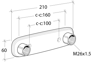 Gustavsberg, Blandarfste, 12x2,0, 160c/c, frkromad i gruppen Sanitet / Tillbehr/armaturer / Nipplar/kopplingar/fsten hos Din VVS-Butik (8128958)