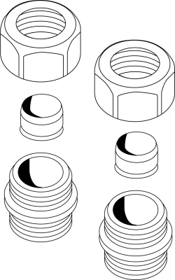 Gustavsberg, Kopplingssats, G15x15mm i gruppen Sanitet / Tillbehr/armaturer / Nipplar/kopplingar/fsten hos Din VVS-Butik (8128994)