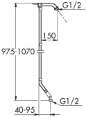 Duschrr, DN15, 1070x150 i gruppen Sanitet / Dusch / Duschutrustning hos Din VVS-Butik (8180309)