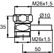 MA, Mellankoppling, M26x1,5 i gruppen Sanitet / Tillbehr/armaturer / Nipplar/kopplingar/fsten hos Din VVS-Butik (8189680)