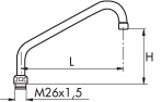 MA, Svngpip, L=250mm i gruppen Sanitet / Blandare / Reservdelar/Tillbehr hos Din VVS-Butik (8326704)