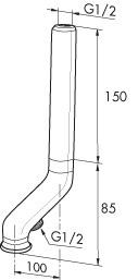 MA, Karpip, frlngd 200 mm , frkromad i gruppen Sanitet / Blandare / Reservdelar/Tillbehr hos Din VVS-Butik (8344826)