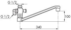 MA, Svngpip, med dragomkastare  , L=340mm i gruppen Sanitet / Blandare / Reservdelar/Tillbehr hos Din VVS-Butik (8344856)