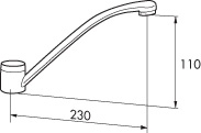 Svngpip, L=230mm  i gruppen Sanitet / Blandare / Reservdelar/Tillbehr hos Din VVS-Butik (8347386)