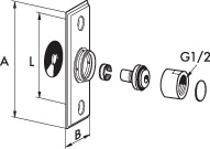 Ventilfste, G15x15 i gruppen Sanitet / Tillbehr/armaturer / Nipplar/kopplingar/fsten hos Din VVS-Butik (8533502)