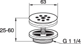 Silventil, med brddavlopp, 32, L=70mm i gruppen Sanitet / Tillbehr/armaturer / Ventiler/anslutningsslang hos Din VVS-Butik (8573818)