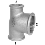 +GF+, T-rör, 15x15x10, svart aducerad