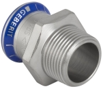 Mapress, vergngsnippel, utvndig  konisk gng, 76,1xR65, rostfri