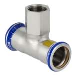 Mapress, T-rör, 15xG15, rostfri för gas