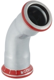 Mapress, Böj, 2 muff, 42x45°, elförzinkat stål