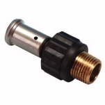 Broen, Henco 17PK, Rak koppling, press x utvändig gänga, svart