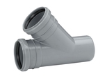 Uponor HTP, Grenrör, 2 muffar, 110x45°, PP