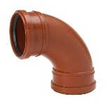 Markböj, svängt 2muff, 160x90°, SN4 SS-EN 1852-1, PP
