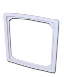 S1, Täckram, vit polerad RAL 9010 , 88x88x3mm