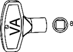 Gustavsberg, Nyckel, 8mm fyrkant