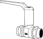 TA 507, Kulventil, för lödning, med förhöjd spak, 35