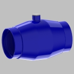 Naval, Engångsventil, svetsändar, blå, DN150
