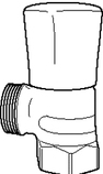 TA, RVO-1, Radiatorventil, vinkel, med förinställning, DN15