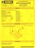 NIBE AB, Universalfilter G2, Luftfilter, vit, 675x370x10-12