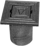 VATEK, AV betäckning, med lock märkt V, 130x130