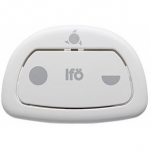 If, Sign, Spolknapp, komplett, vit