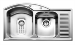 EP80LFV, Diskbänk, med korgventil/vattenlås, rostfri, 900x510mm