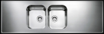 HB18, Diskbänk, slät, med korgventil/vattenlås, rostfri, 1800x600x30mm