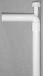 Faluplast, Falu 46800, Utloppsrör, med vacuumventil, vit