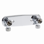 Blandarfäste, utanpåliggande med avstängning, 12/15 M26x1,5, 160 cc, rostfritt