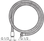 Duschslang, 2000 mm, metall, krom