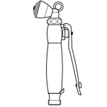 FMM, Handdusch, med upphngningsgla, vitt handtag