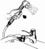 Handy, Dusch, slang, handtag och nippel, vit, 1,5m