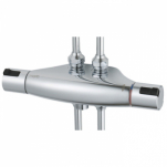 Mora Cera, Duschblandare, genomgående, utlopp upp, 40 c/c, krom