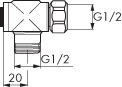 Ventilfste, invndig/utvndig gnga, G15, krom i gruppen Sanitet / Tillbehr/armaturer / Nipplar/kopplingar/fsten hos Din VVS-Butik (8531103)