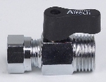 Altech, Minikulventil rak, utvändig gänga x cu, G15x12, förkromad