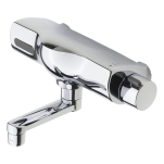 Tvättställsblandare, utloppspip 100mm , 150c/c, 6V, batteri, förkromad