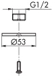 Tcklock & Oslash, med G15 propp, diam=53mm i gruppen Sanitet / Tillbehr/armaturer / vrigt hos Din VVS-Butik (8592959)