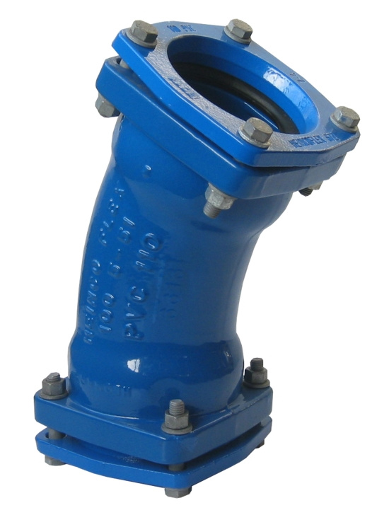 S-9181-51 Heinco-flex, Muffb�j, fl�nsad , bl�, DN200x5-51�