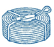 Debe, Elkabel, med p�gjuten snabbkoppling, 4x1,5mm,L=110m