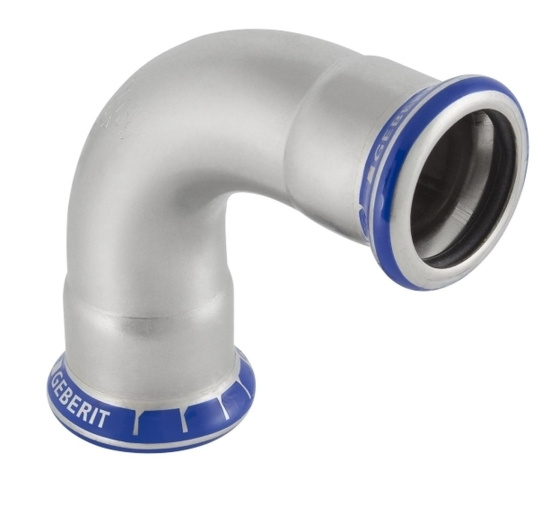 Mapress, B�j, 2muff, kort sk�nkel, 35x90�, rostfri