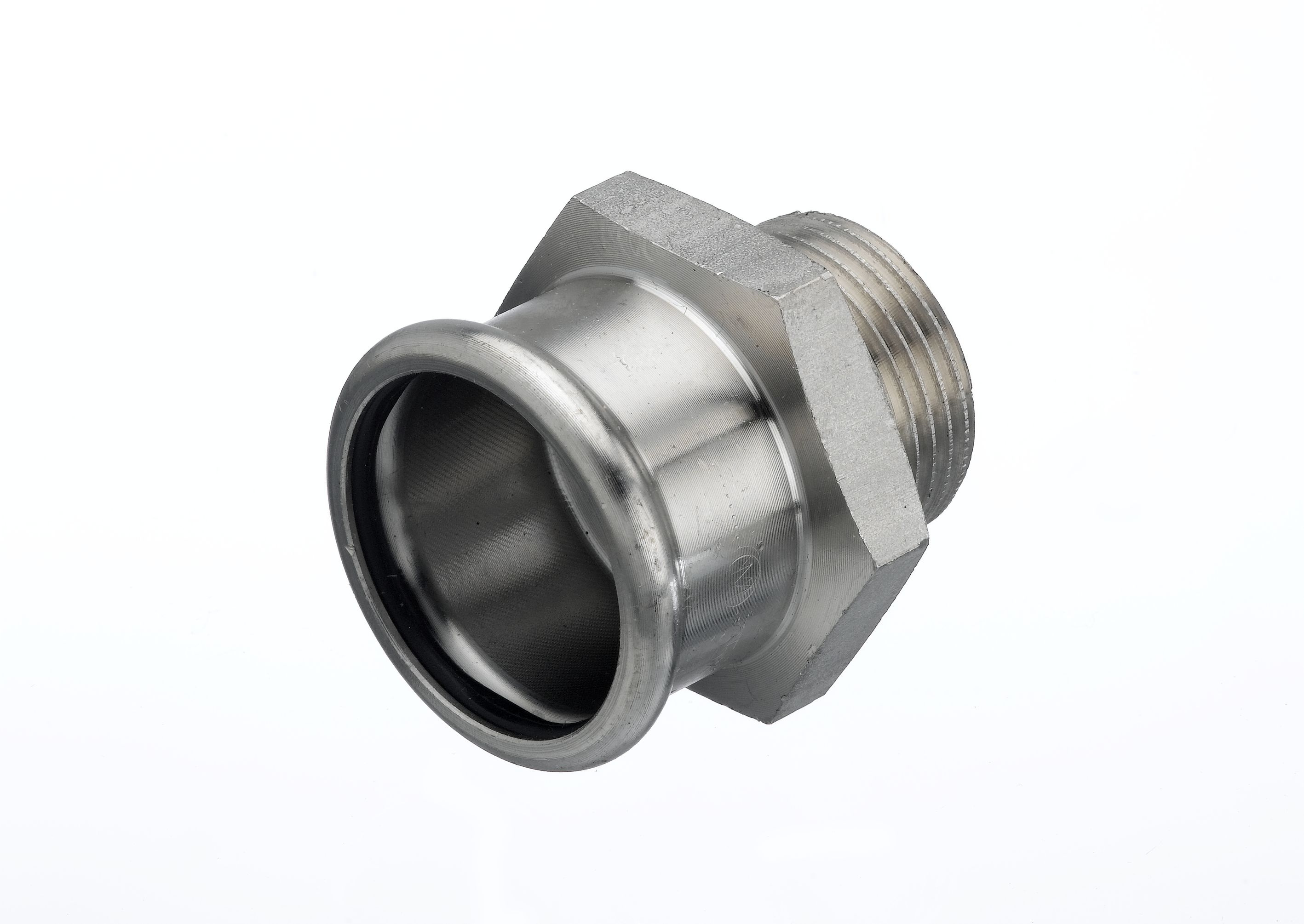 Mapress, �verg�ngsnippel, utv�ndig  konisk g�ng, 15xR15, rostfri