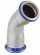 Mapress, Böj, 2muff, 22x45°, rostfri för gas Mapress, Böj, 2muff, 22x45°, rostfri för gas