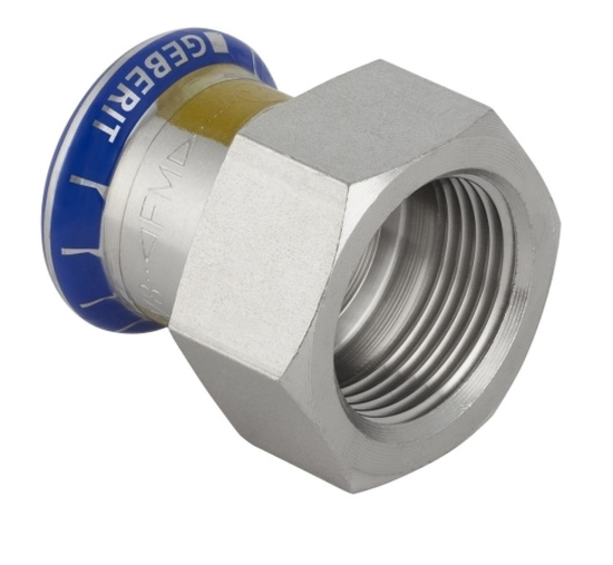 Mapress, �verg�ngs-muff, inv�ndig g�nga, 15xG15, rostfri f�r gas